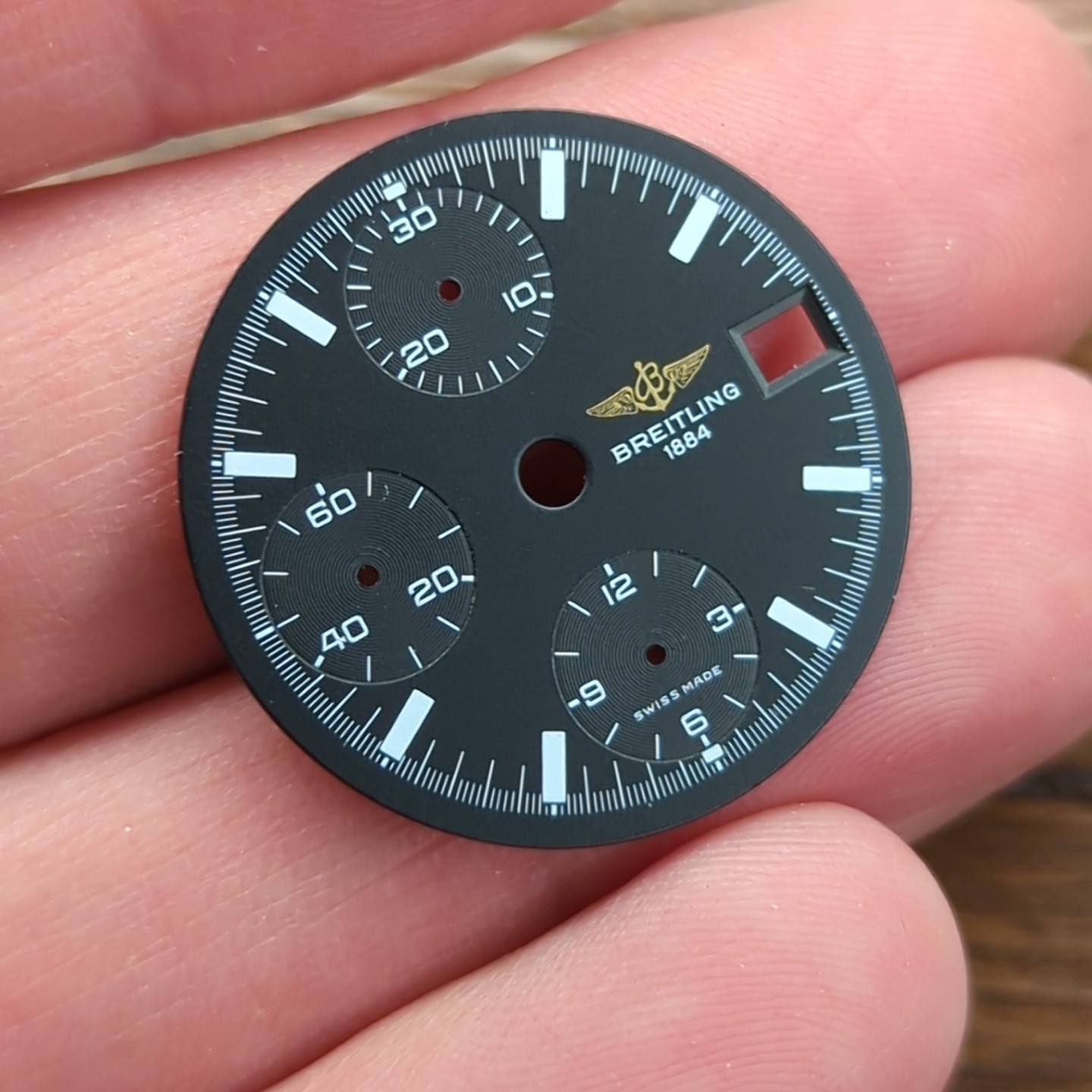 Vintage Breitling Chronomat Black Watch Dial 28.5mm Chronograph (O10)