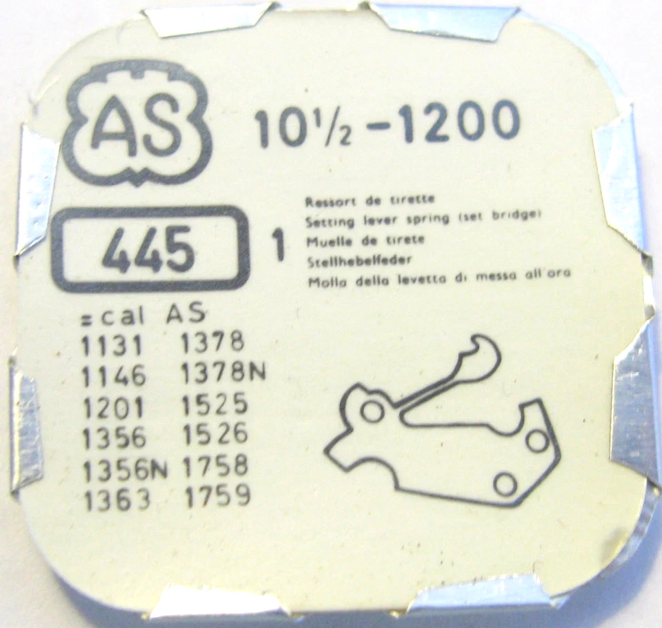 MIDO 916P 917P 917PC 917R Setting Lever Spring AS 1200 watch part #445/654