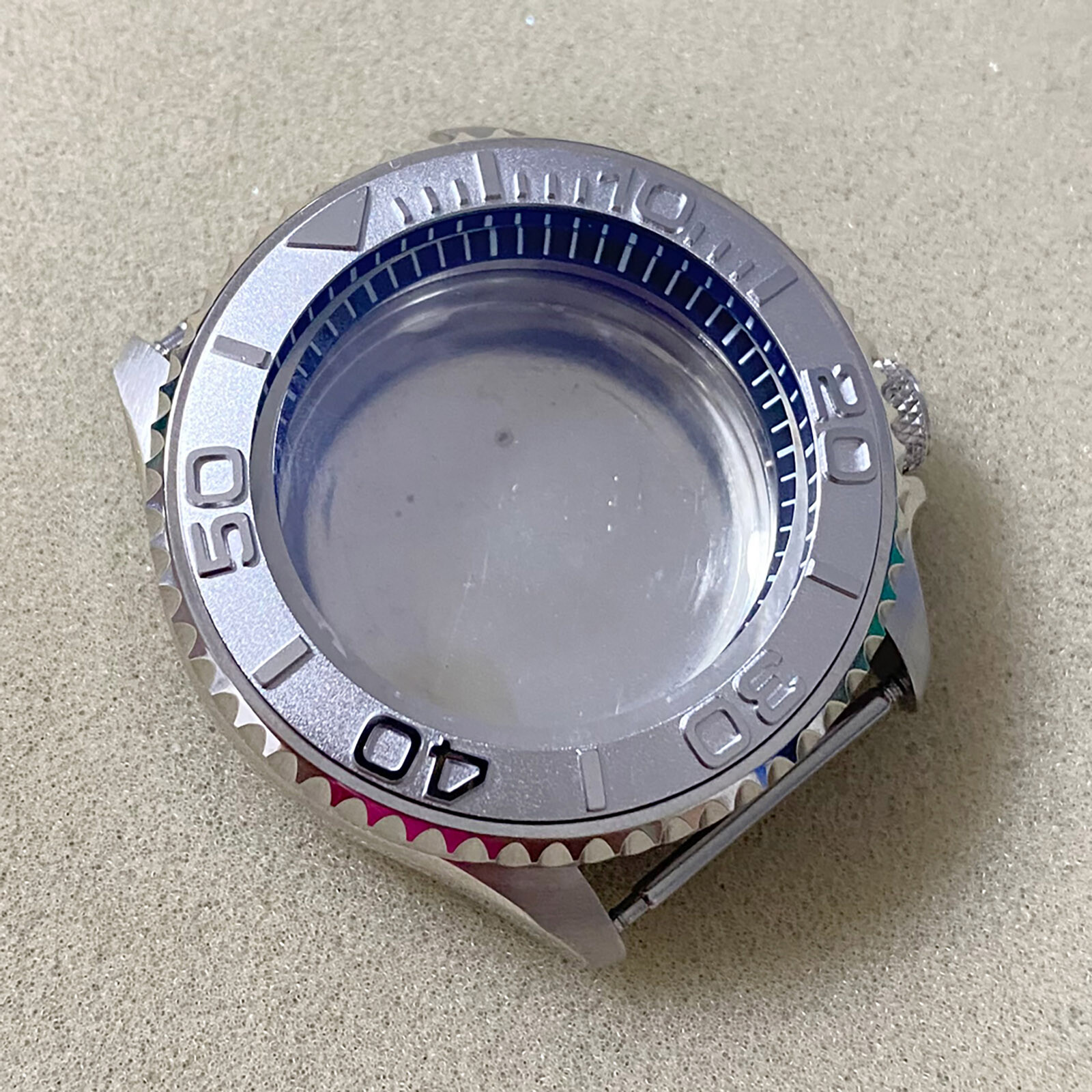 For NH35/NH36/4R Movement 41.5MM Watch Case 3.8 o’clock Crown Mineral Glass Case