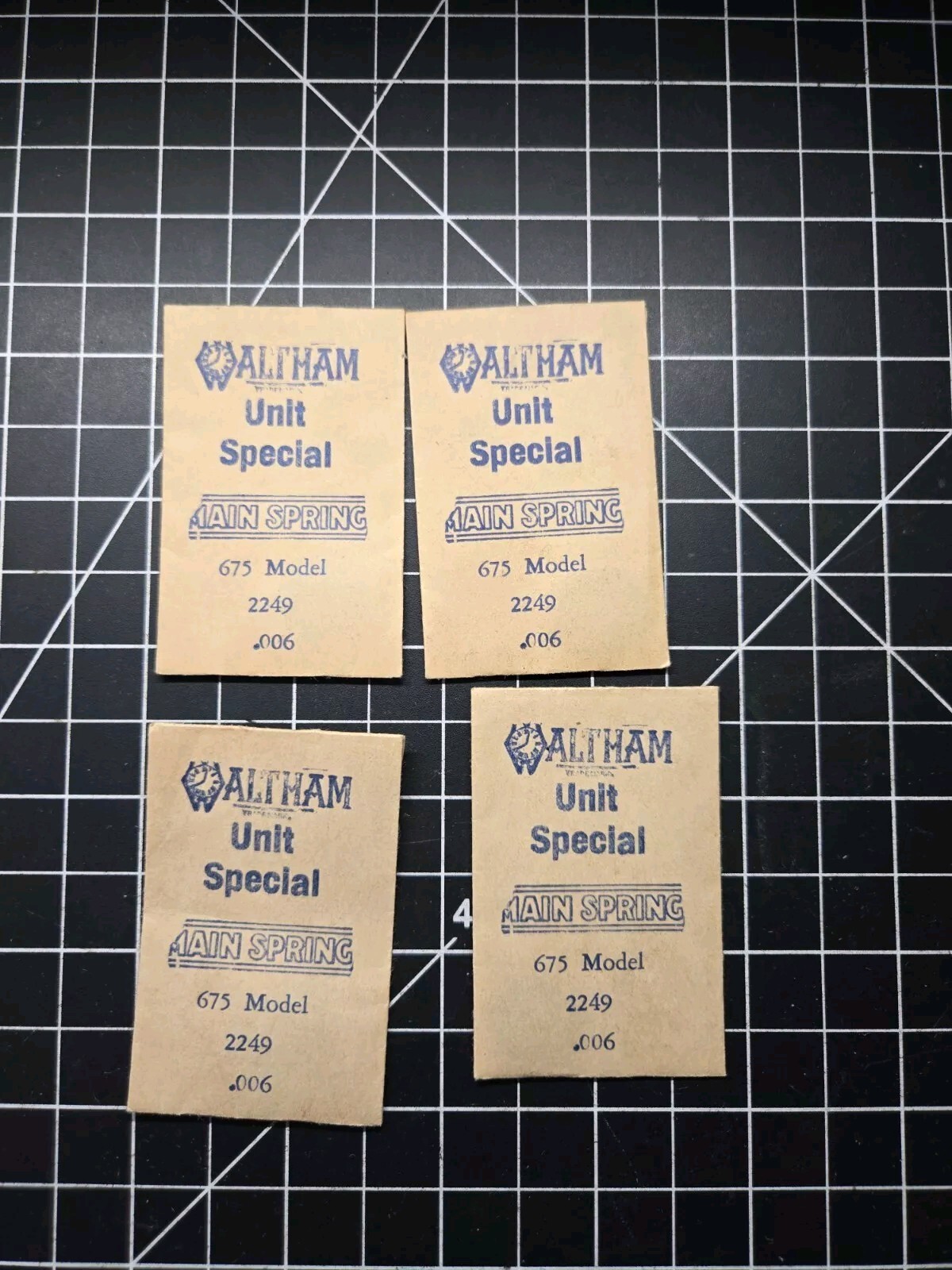 waltham pocket watch mainspring lot 675 model 2249 .006 unit special parts