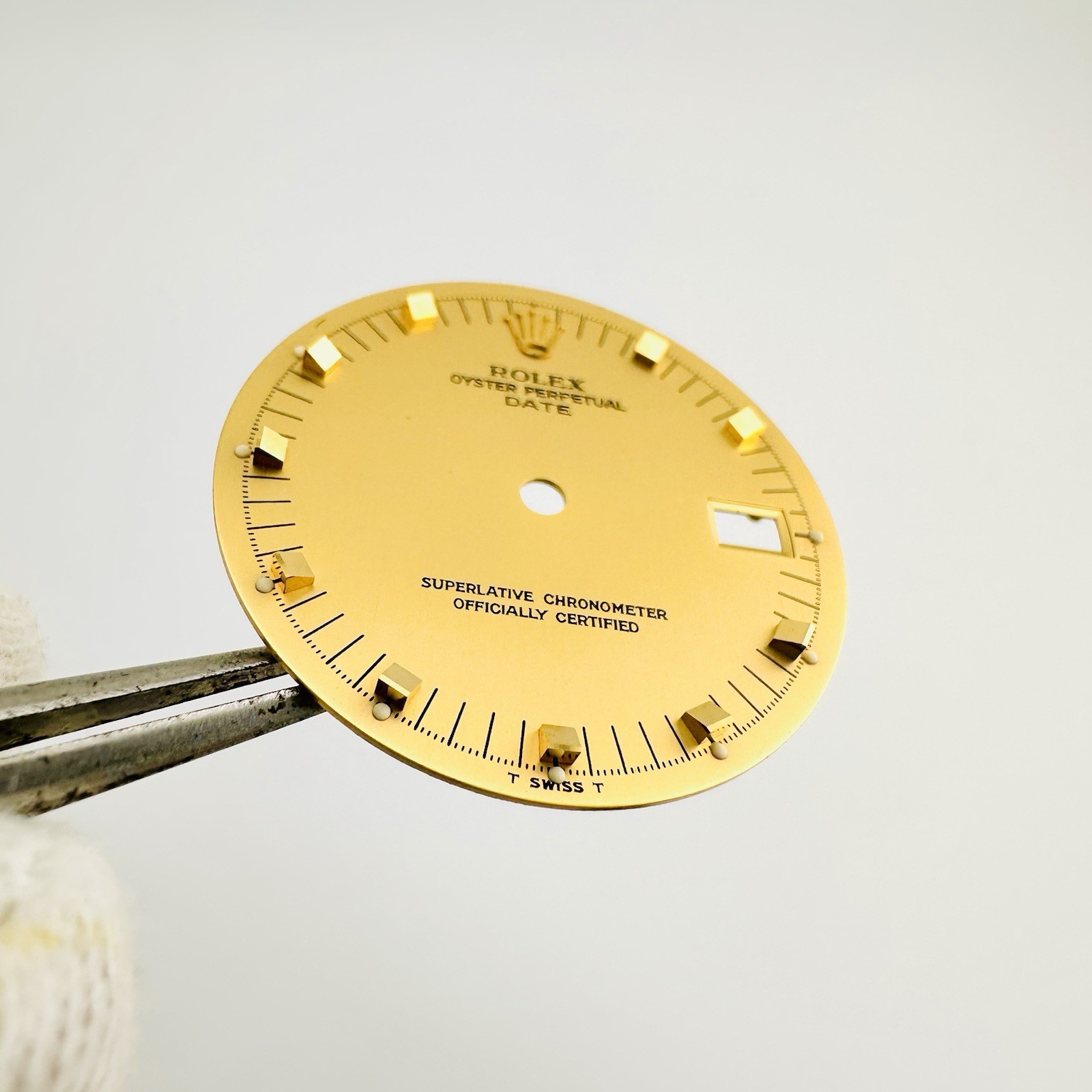 Auth. Rolex Champagne Doorstop Markers Tritium Dial 34mm Date 15053 15233 15058
