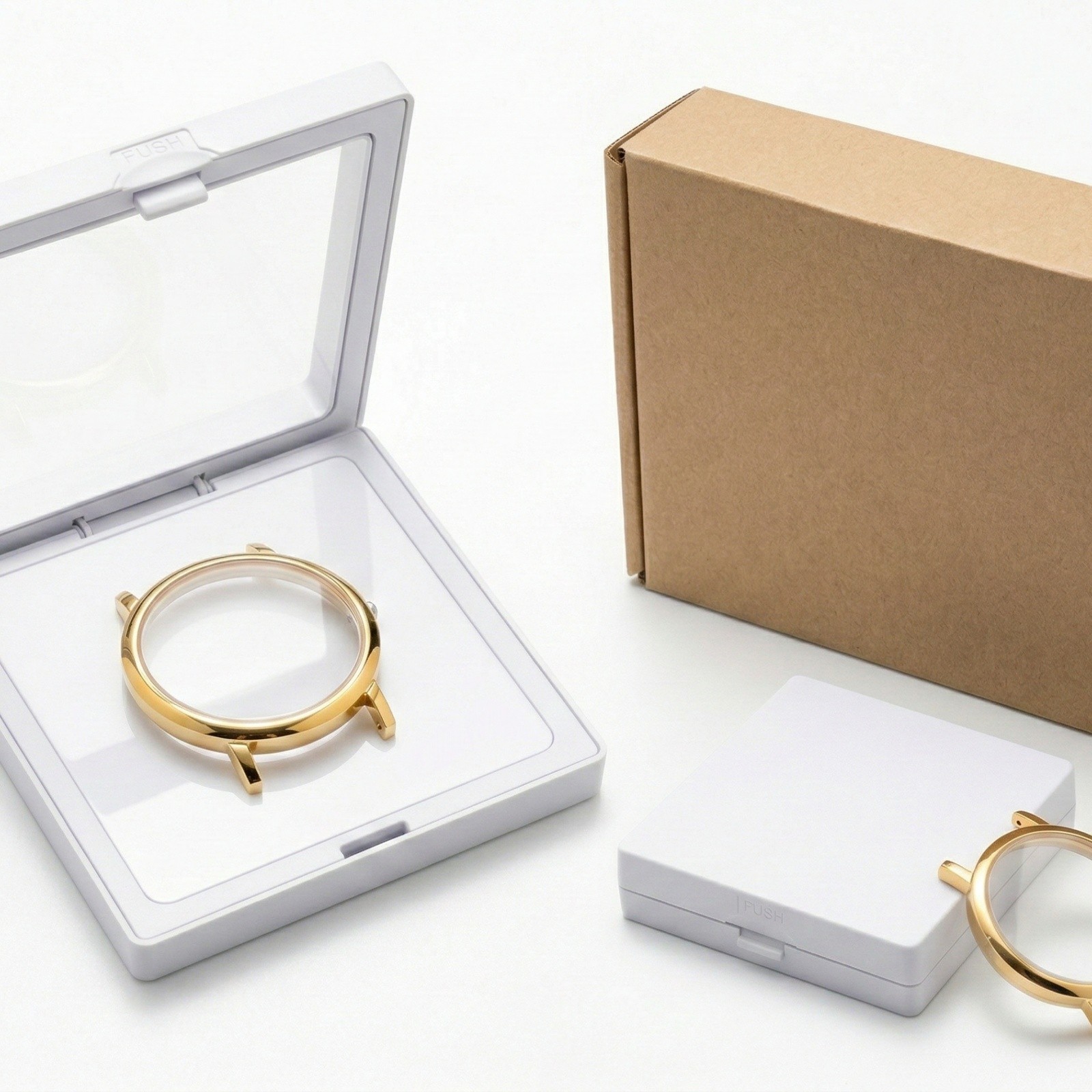 37mm GLASS waterproof ring Gold Watch Case for GL22 Movement