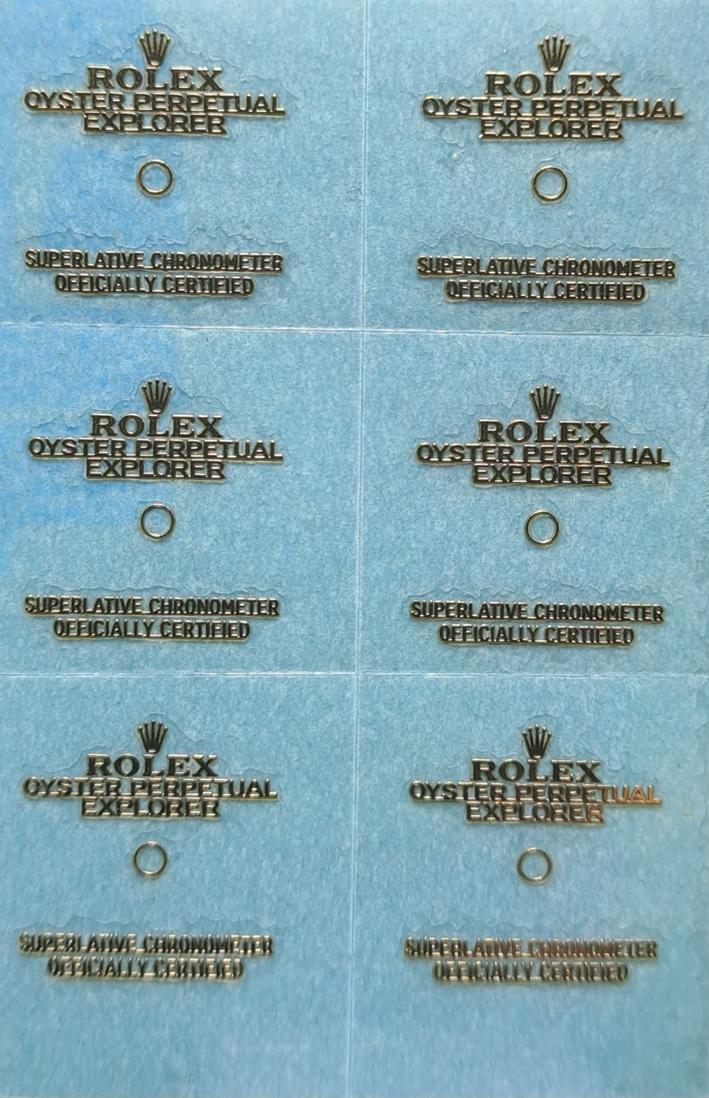 Rolex Explorer Gold Logo Sticker Watch Dial