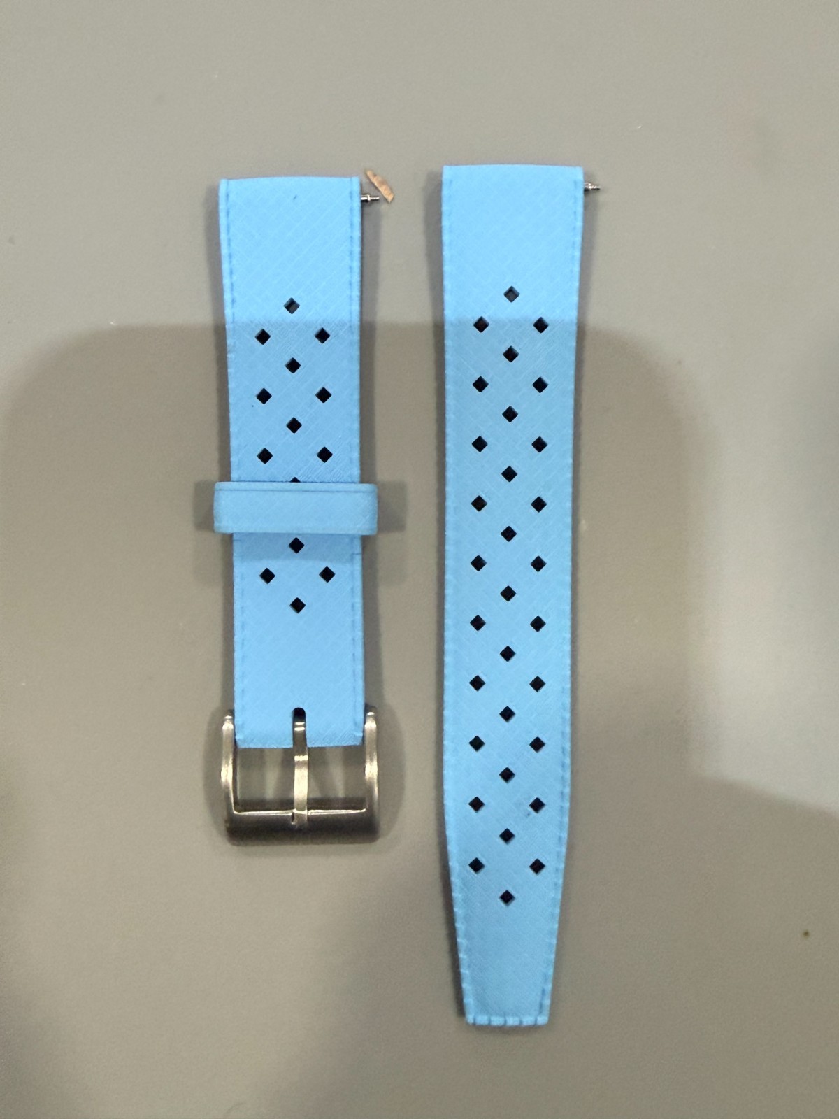 Tropical FKM Rubber Watch Strap with Quick Release 20 mm in Baby Blue