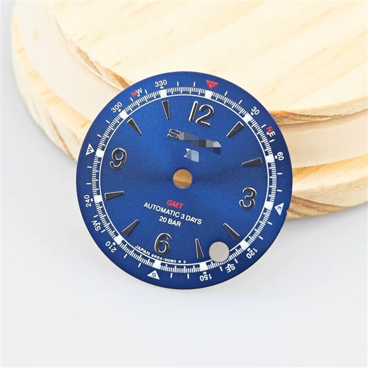 28.5mm GMT Watch Dial Green Lume For Nh34 Nh35 Nh36 4R Movement Watch Accessory