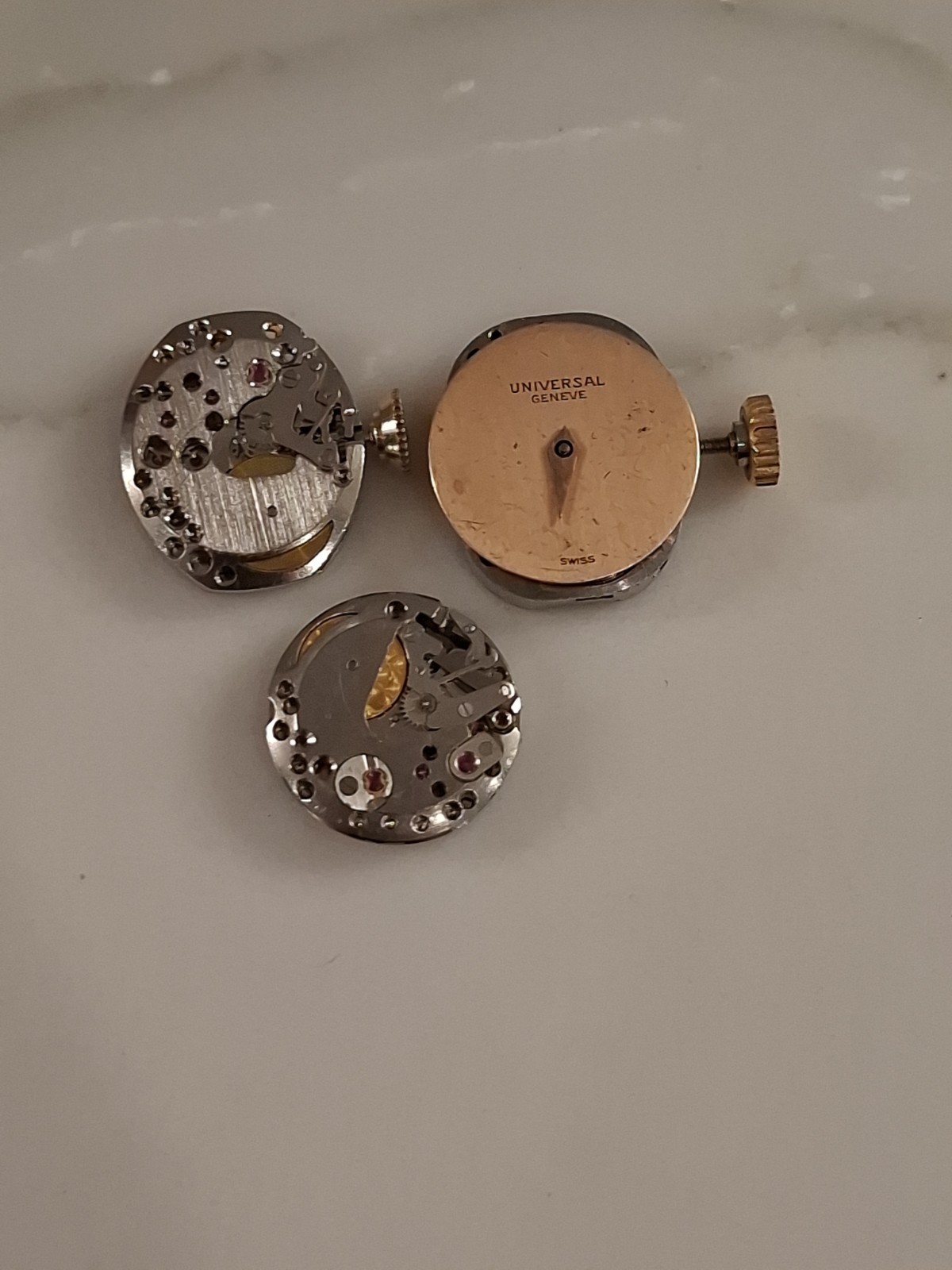 Lot Of 3 Universal Geneve Cocktail Movements For Parts Or Repair Great Condition