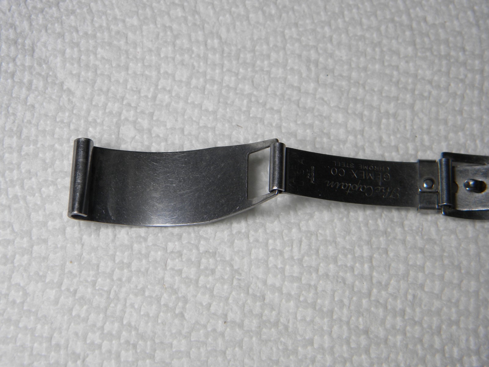 The Captain by Gemex Co Chrome Steel USA Made Watch Band Approx 15.5MM Lug Width