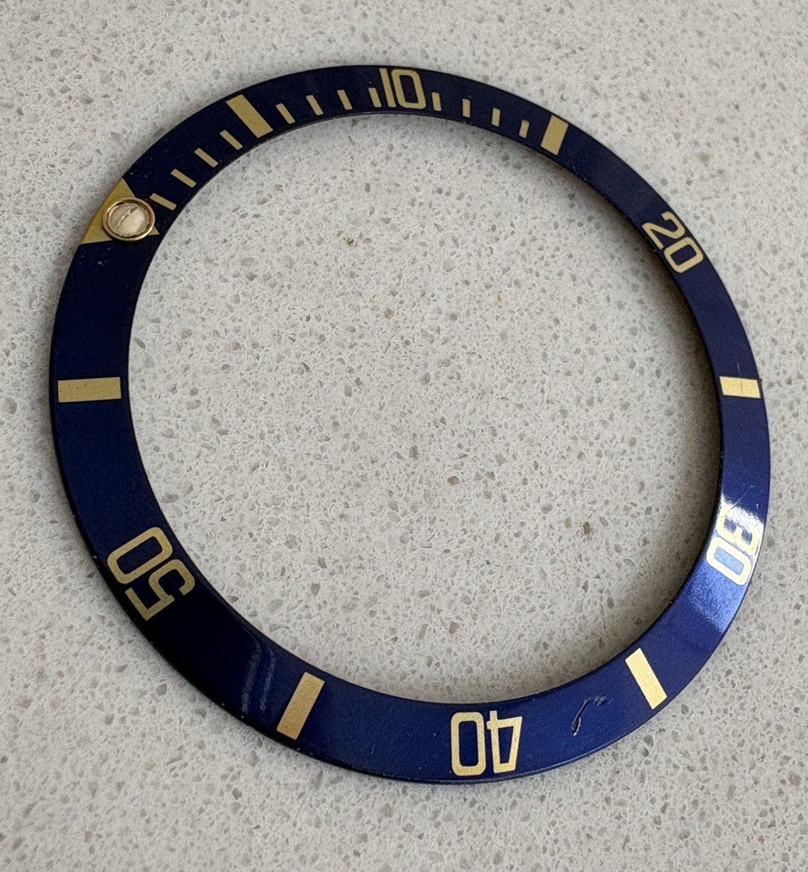 Genuine Rolex submariner 16613/16618 blue/gold tritium bezel insert