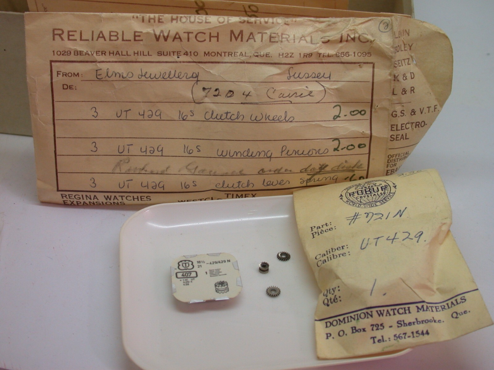 WATCHMAKERS – UT POCKET WATCH PARTS – VINTAGE – 27MR2