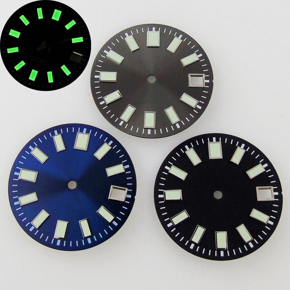 29mm Super Lume Watch Dial For NH35/NH35A Movement Date Window Sunburst/Matte