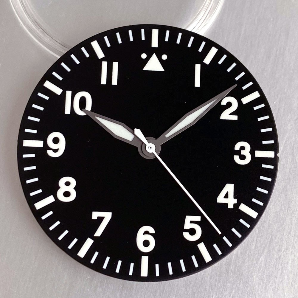 39mm Titanium Pilot Watch Parts Case+Dial Set Fit NH35 Miyota8215 ETA2824 PT5000