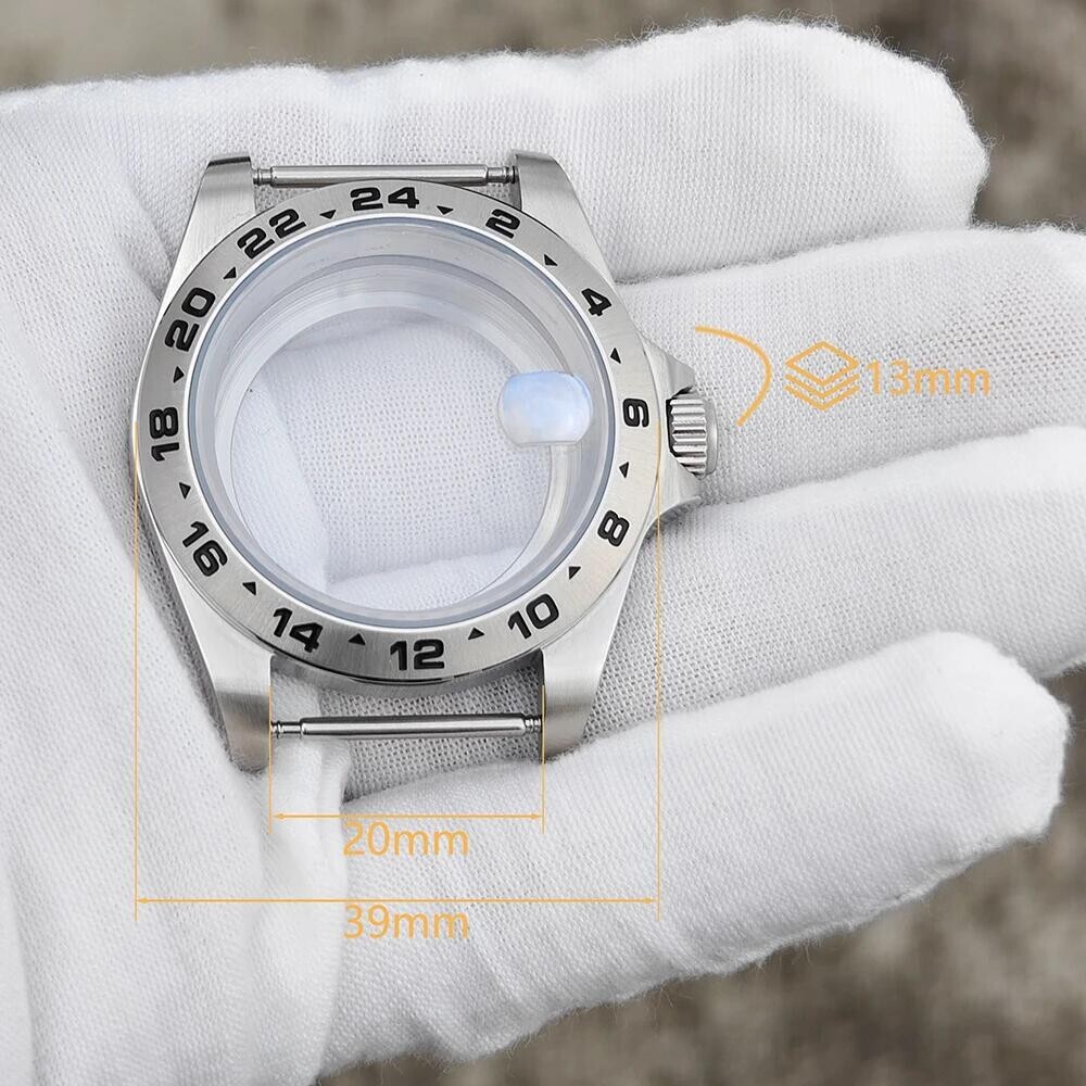 MOD 20ATM Sapphire Crystal Glass Men Watch Case FIT Explorer II NH34 NH35 NH36