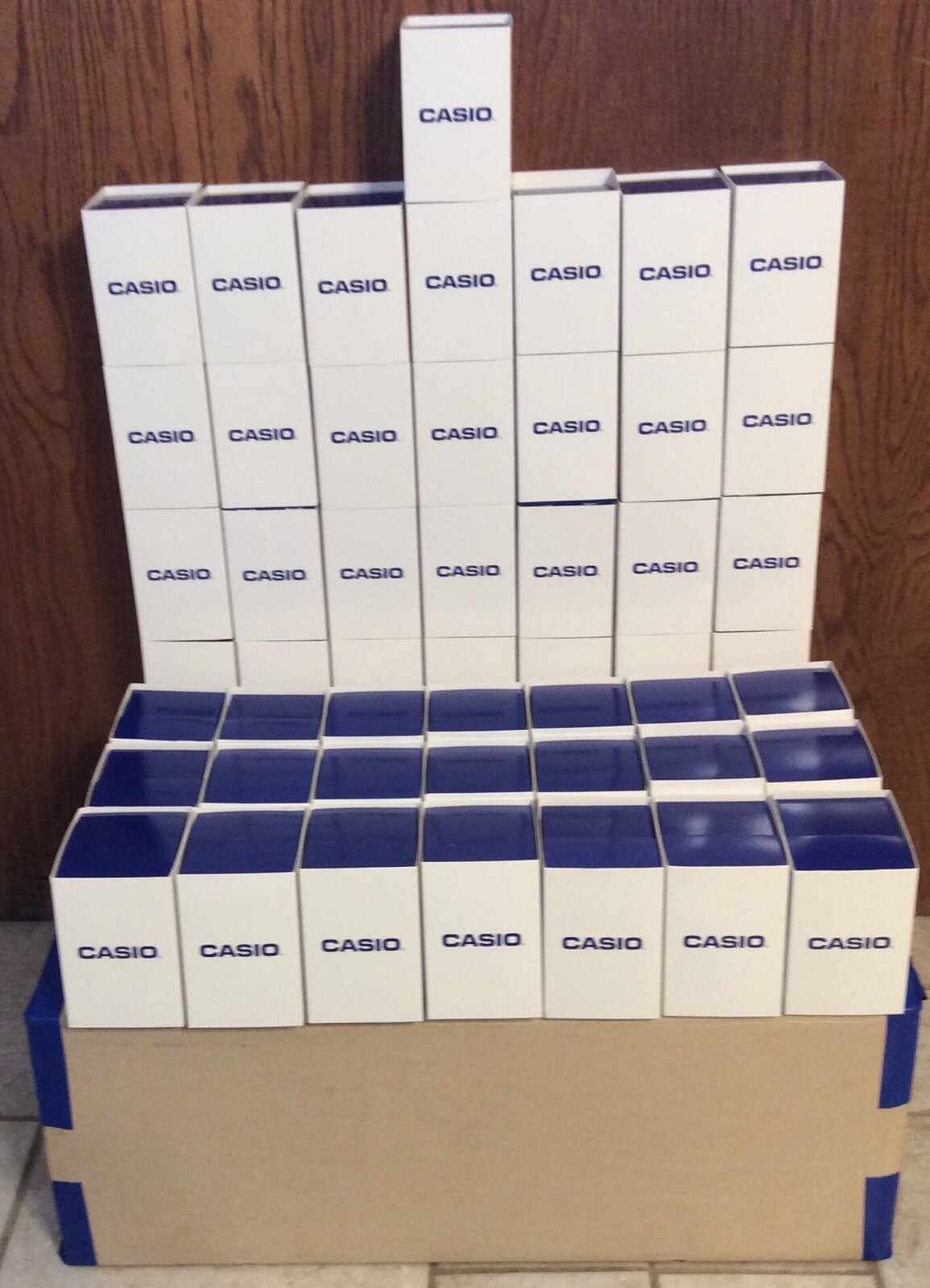 Lot 50 New Casio Display Watch Box-Blue Gift Box Watch Cradle Inst.Manul BOX