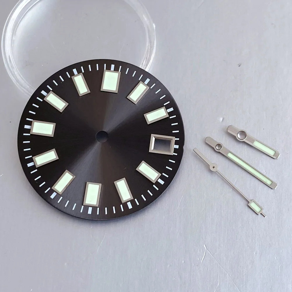 29mm Black/Grey/Blue Sunburst Watch Dial Replacement Fit NH35 ETA 2824 Miyota