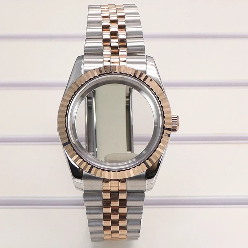 Fluted 36/39mm Watch Case Sapphire Crystal For NH35 NH36 NH38 Miyota 8215