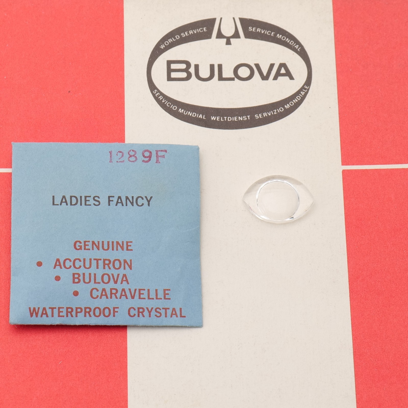 Original Genuine Bulova 1289F Crystal NOS Watch Part New Old Stock (C1D18)