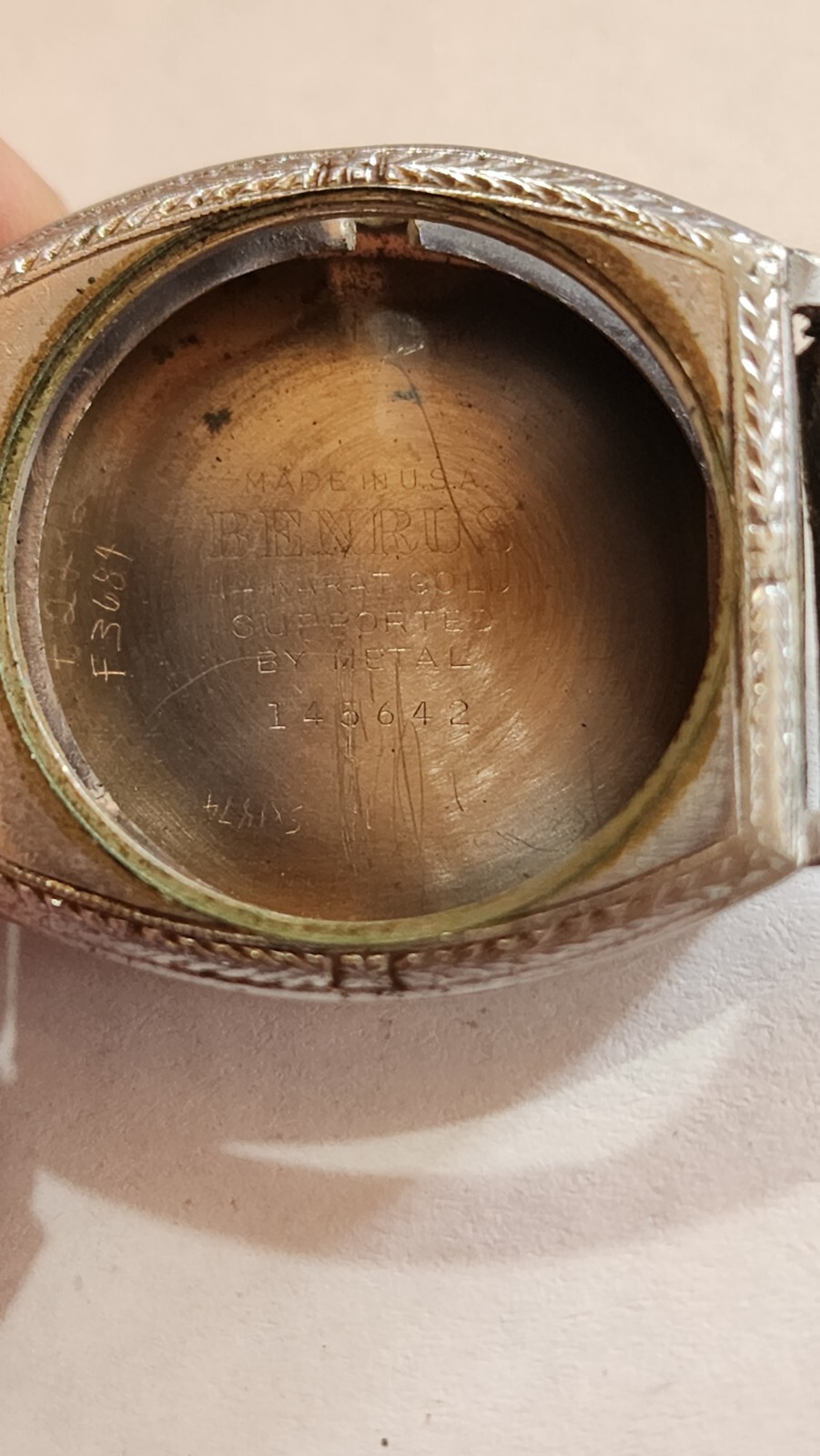 Vintage 14k supported by metal benrus with Bulova movement 4 parts or repairs K2