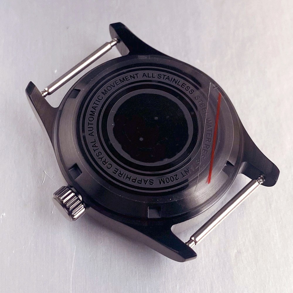 Sapphire 36/39mm Black PVD Pilot 20ATM Watch Case Fit NH35 ETA2824 Miyota 8215