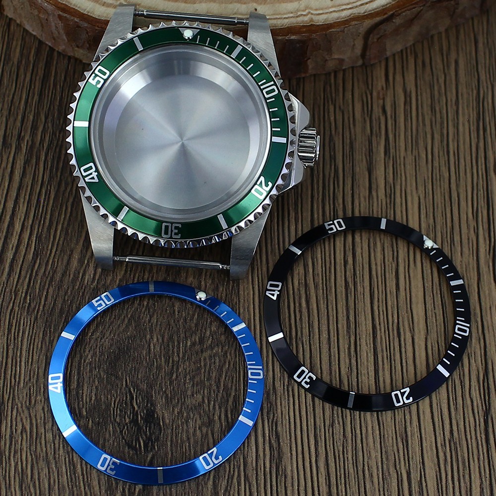 Steel 38mm Watch Case Silver Modify SUB Mod Sapphire 10ATM For Seiko NH35 36 38