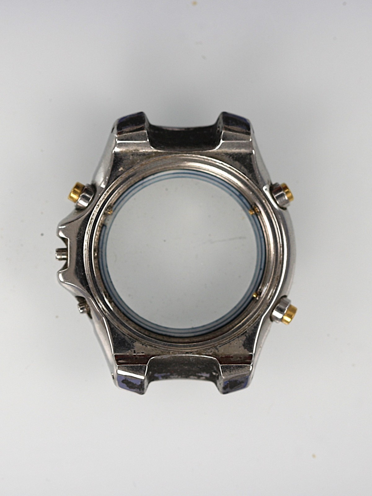 Seiko Watch Men 7T32-6M49 WR Stainless Steel Silver Gold NON-WORKING