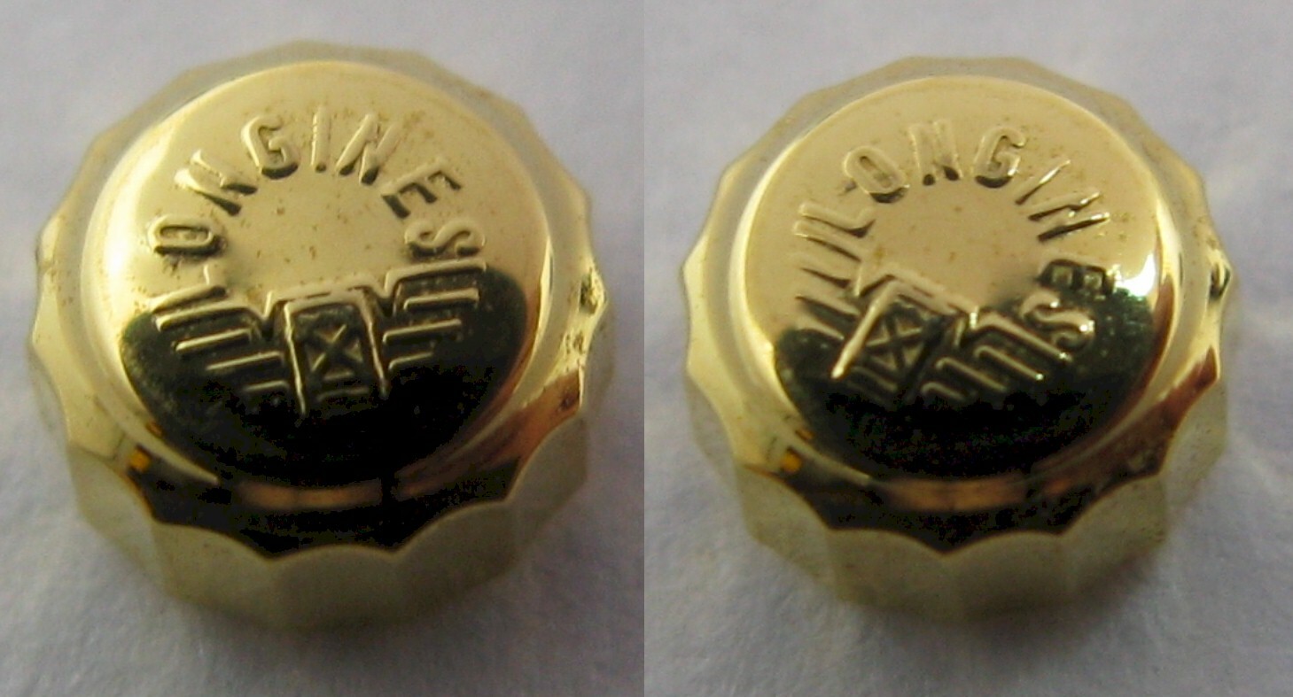 Longines crown in yellow gold plated diameter 4.4 mm * Tap 10 *