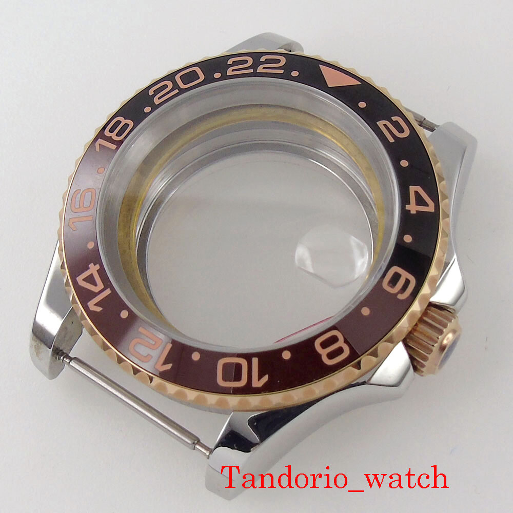 40mm Bidirectional Bezel sapphire Glass Watch Case For NH35 NH36 MIYOTA ETA 2824