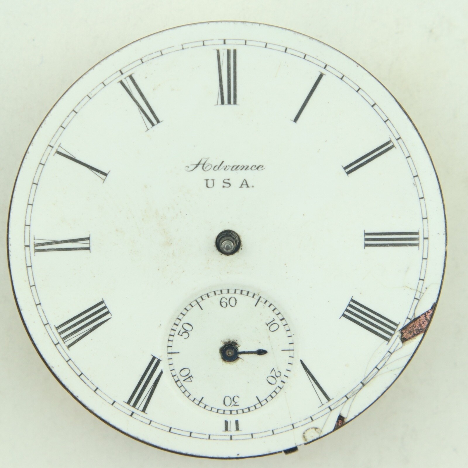 Antique 16 Size Advance Mechanical Hunter Pocket Watch Movement for Parts