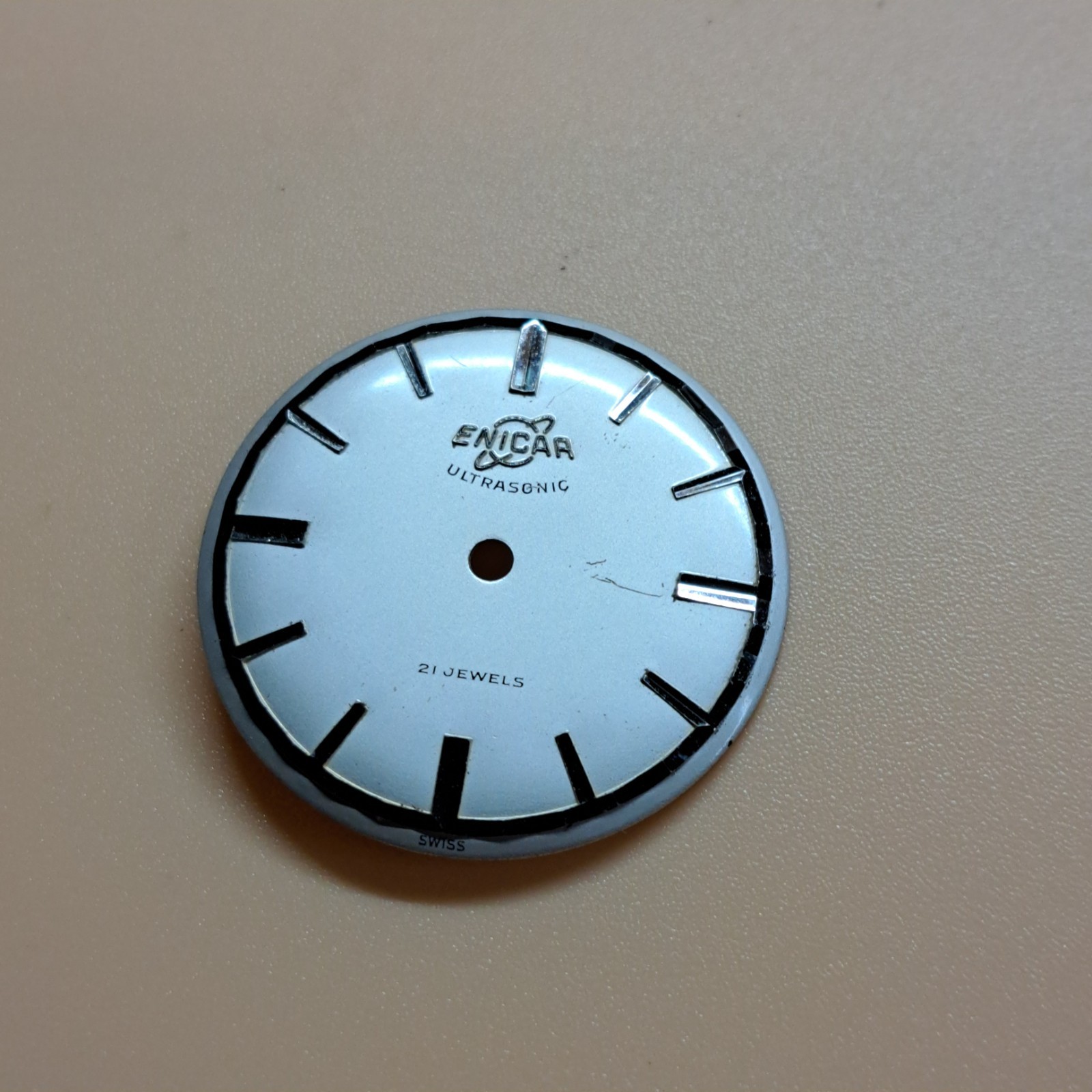 Enicar Ultrasonic Watch Dial 28.75 mm Gray Metal Dial