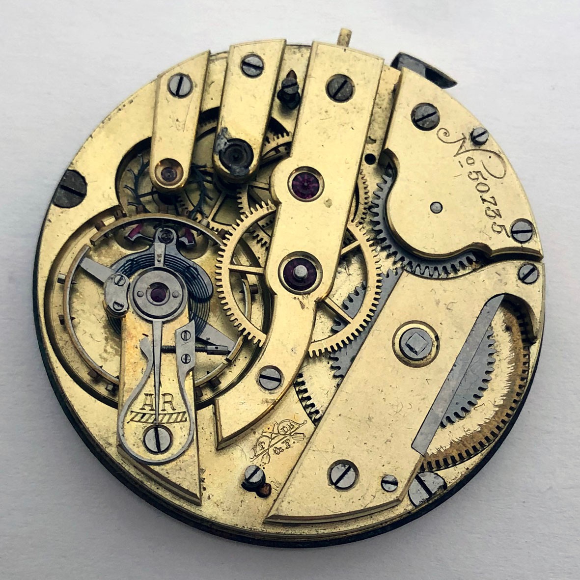 Rare For Part ANTIQUE Pocket Watch Swiss Movement Enamel Dial Repair 44 mm