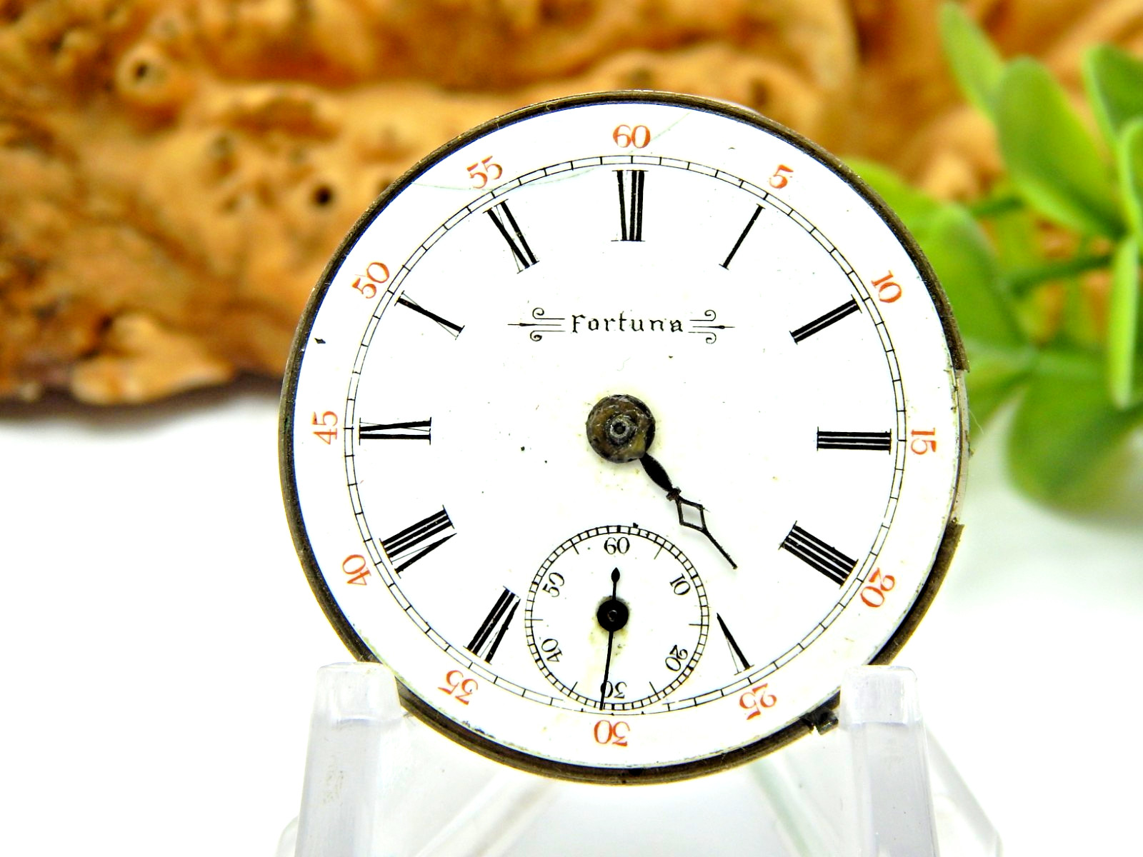 Antique Pocket watch movement Fortuna Trenton grade 300 model 2 6S 7 jewel hunt