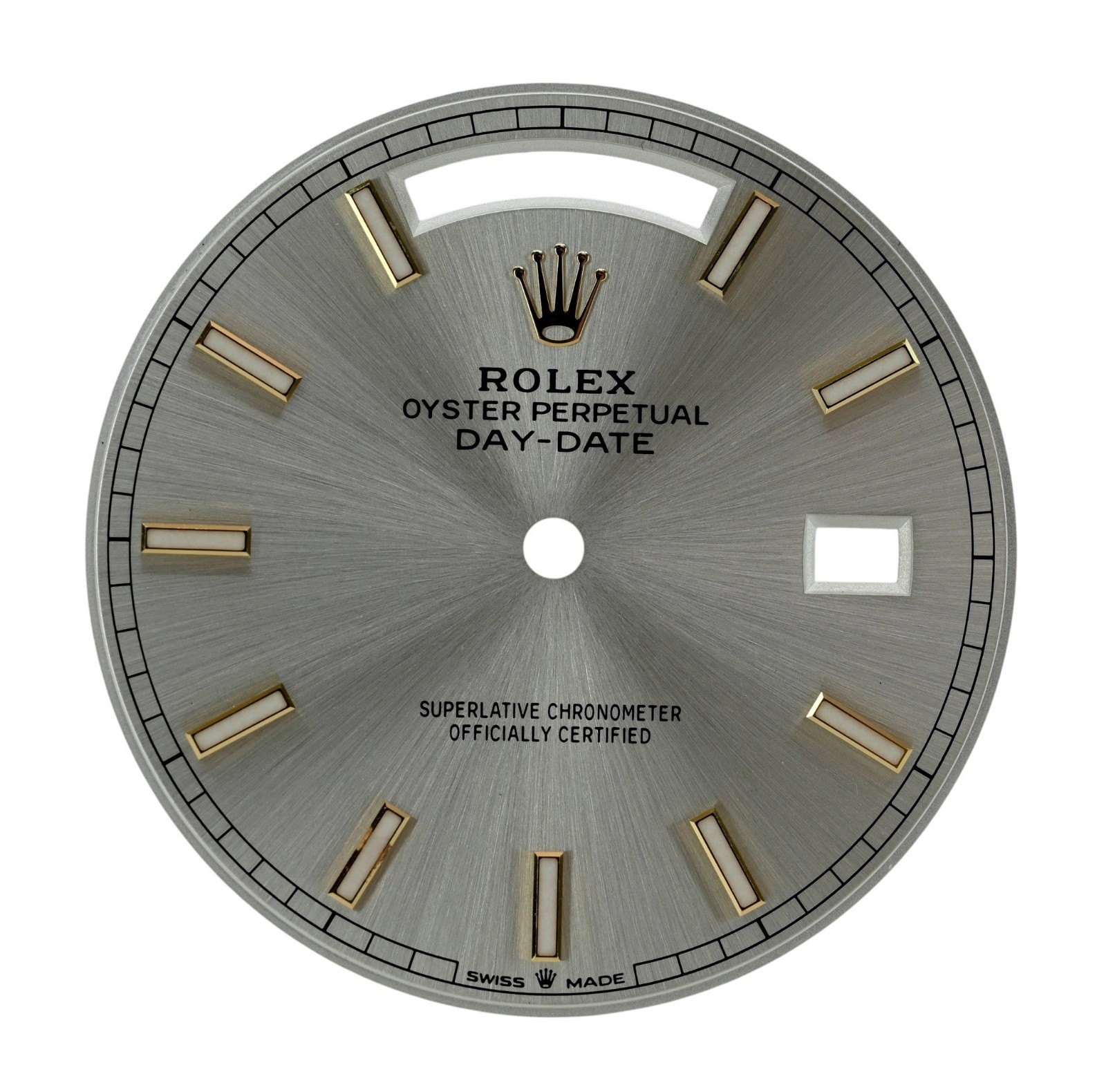 Rolex Factory Day-Date 40 Silver and Gold Luminous Stick 40mm Watch Dial 228238!