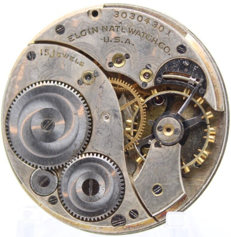 1928 ELGIN POCKET WATCH MOVEMENT 30304301 GRADE 315 12s 15j (RQ3)