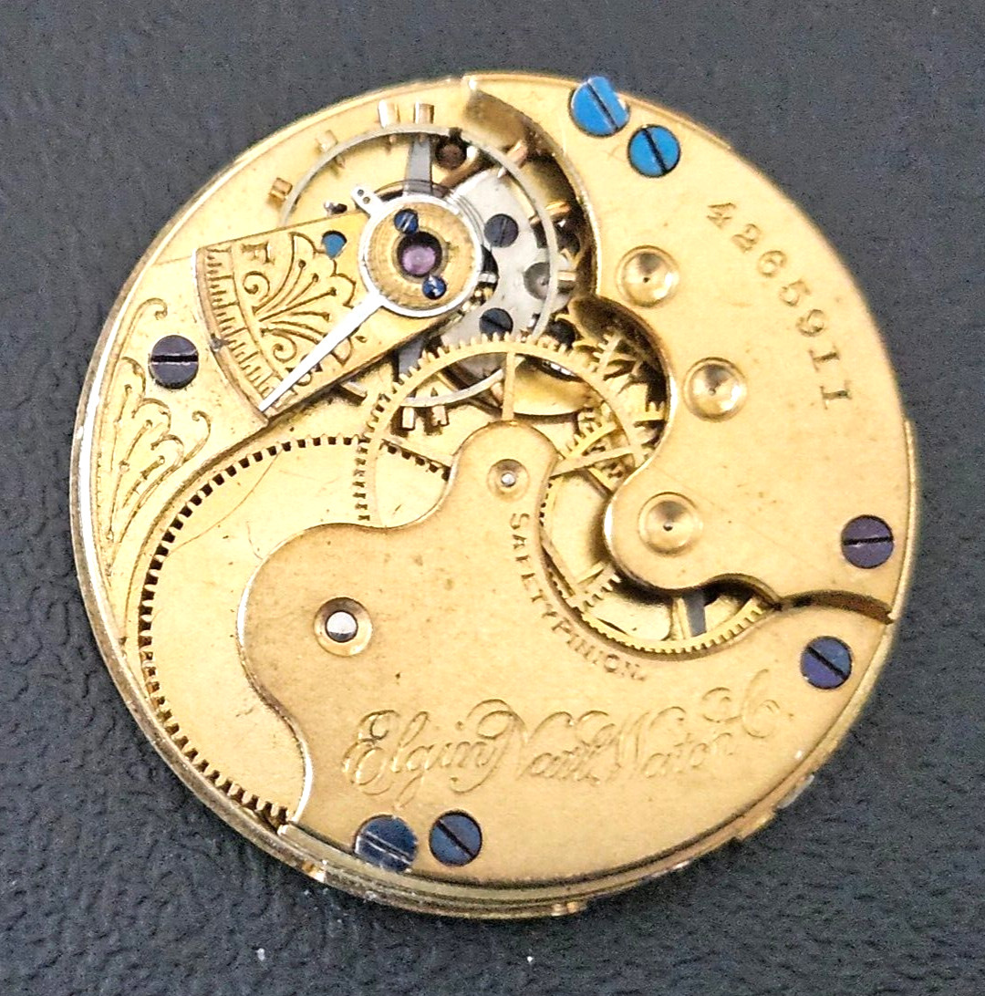 VINTAGE~1891 ELGIN 109 0s~7J USA WATCH MOVEMENT 104