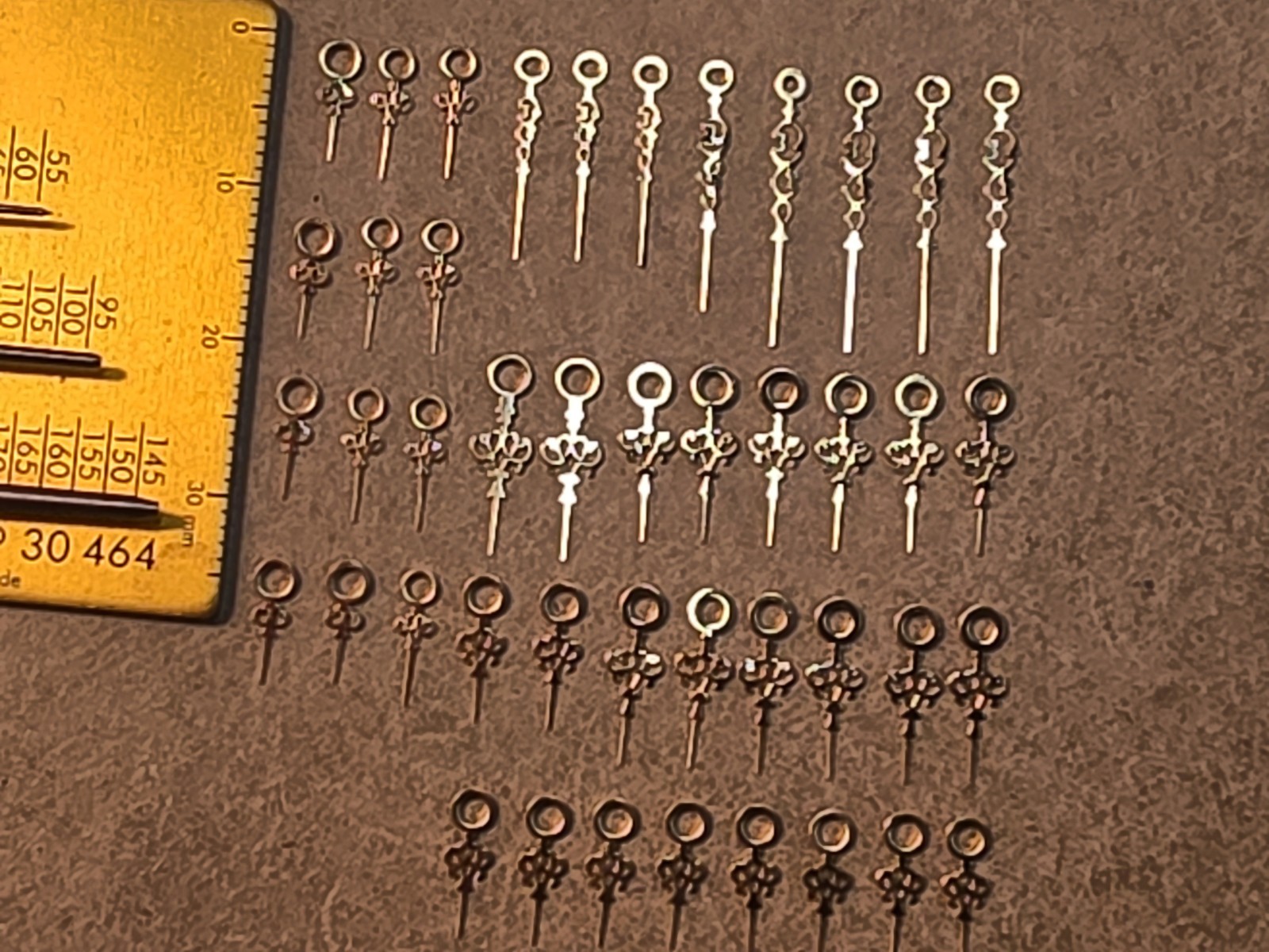 Lot Of 44 Mixed Vintage NOS Gilt Louis Wristwatch Hands-Variety Of Lengths/Sizes