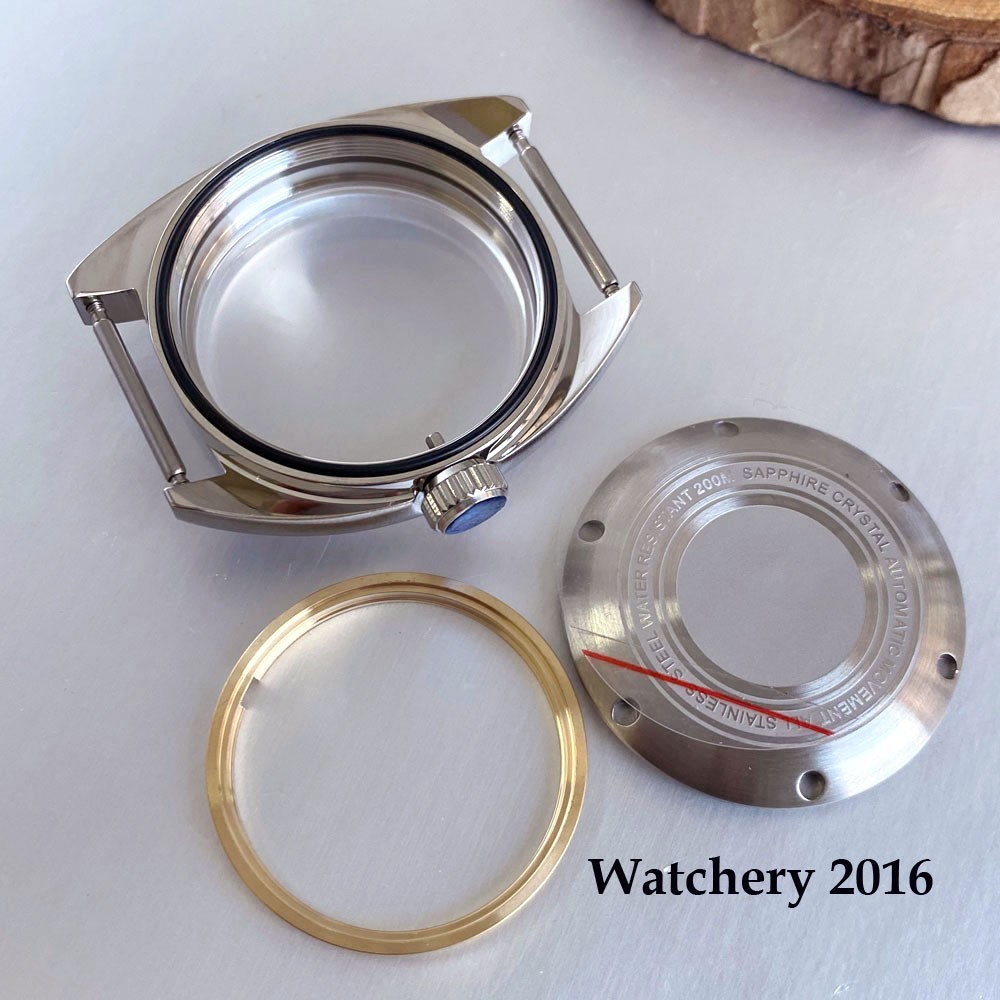 36mm Double Domed Sapphire Crystal Glass Watch Case Dial Set Fit NH35/PT/Miyota