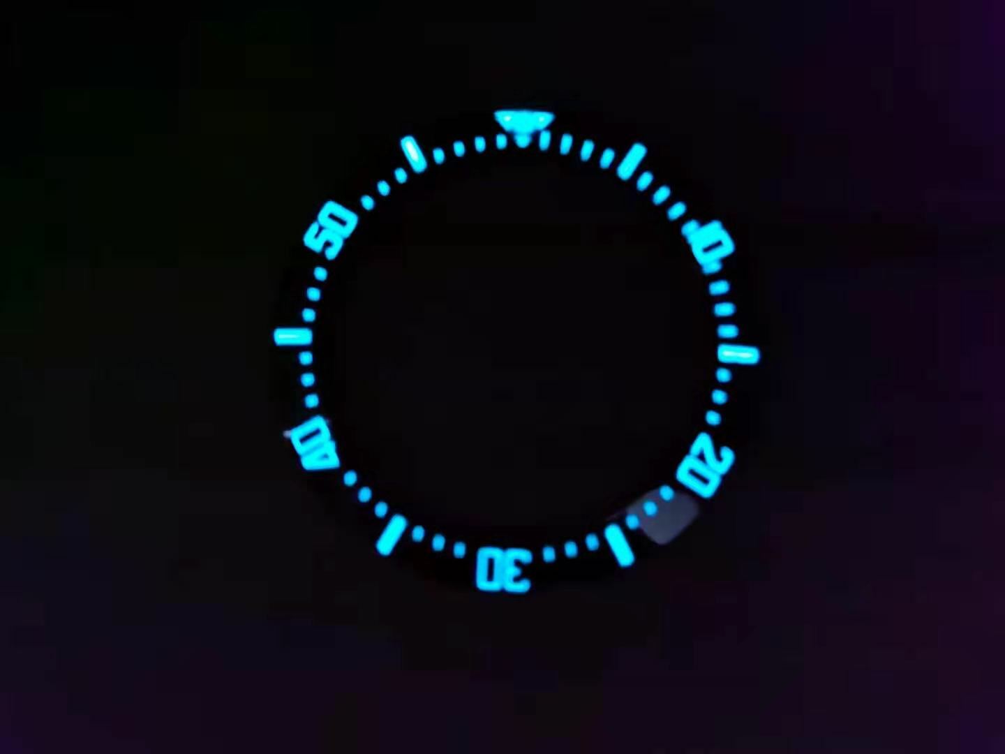40mm Black Bezel Insert suitable for 43mm watch case men’s watches Luminous