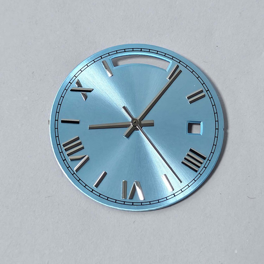 30.8MM Dual Calendar Watch Dial Silver-Tipped Dial Hands for 8285 Movement
