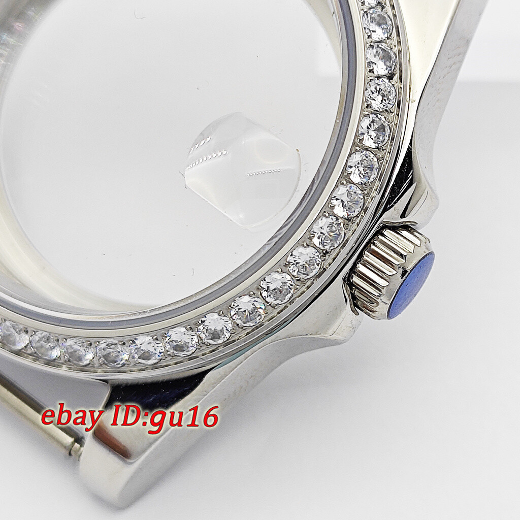 36mm 39mm silver diamond case suitable for NH35 Miyota 8215 ETA 2824/2836 DG2813