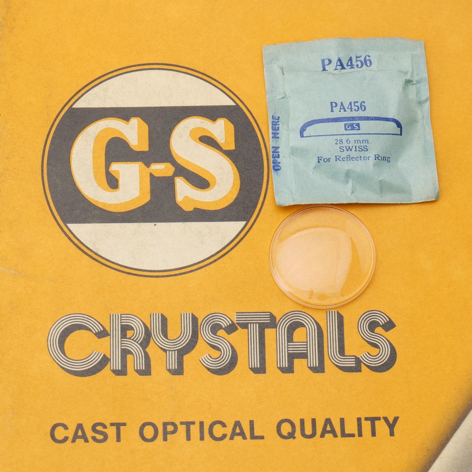 NOS GS Watch Crystal PA456 Swiss 28.6mm New Old Stock (PA1D16)