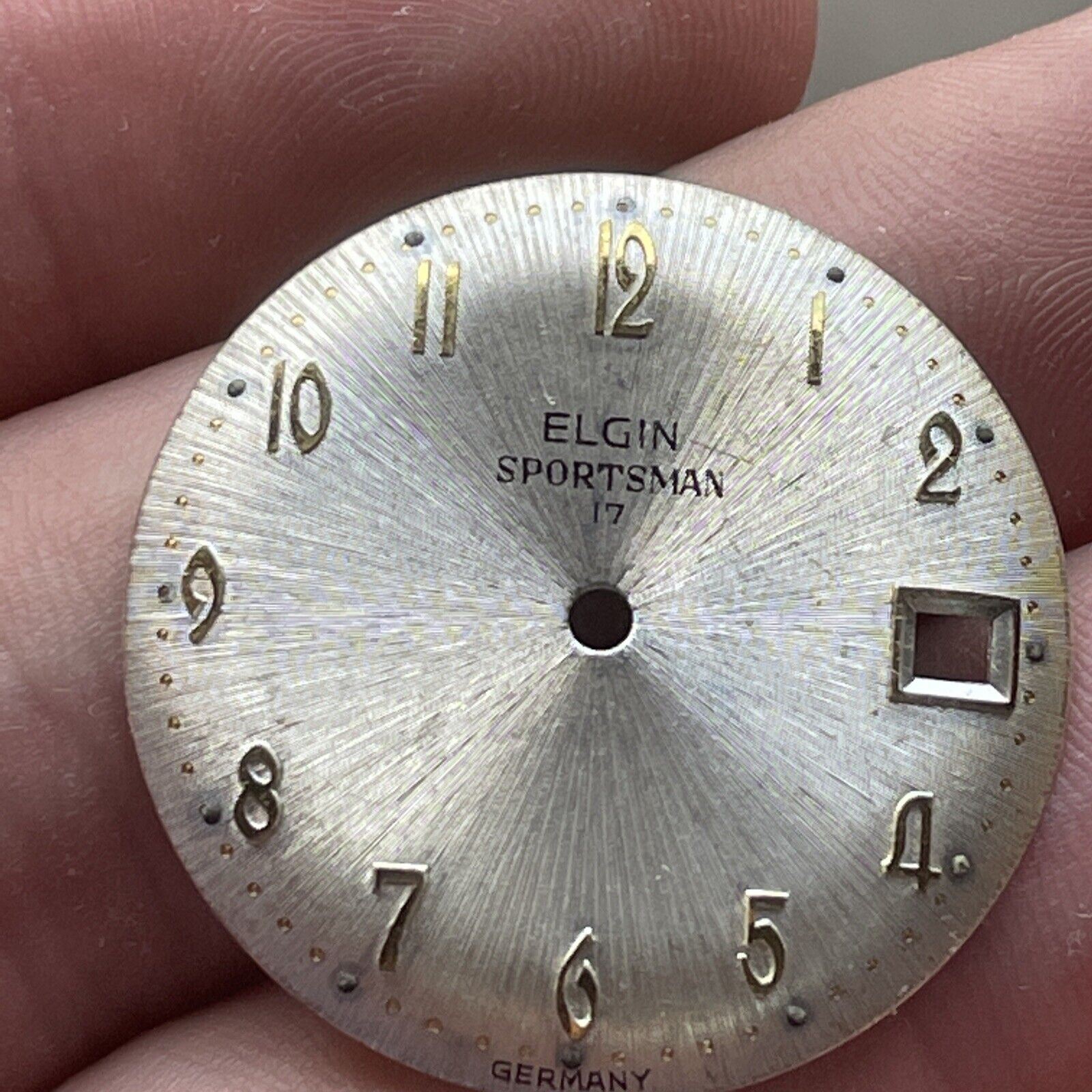 Vintage Elgin Watch Co. Sportsman German Watch Face