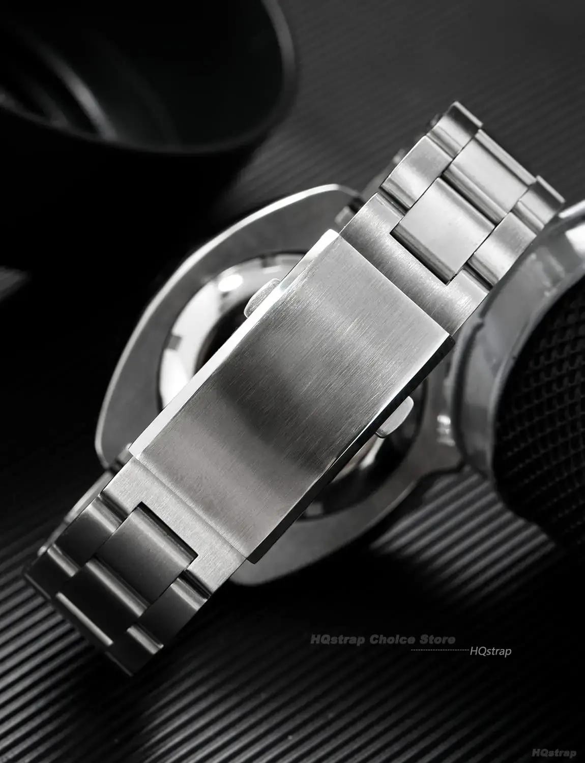 18 20 22mm Extended Fold Watch Buckle for Seiko Steel Safety Clasp Silver Black