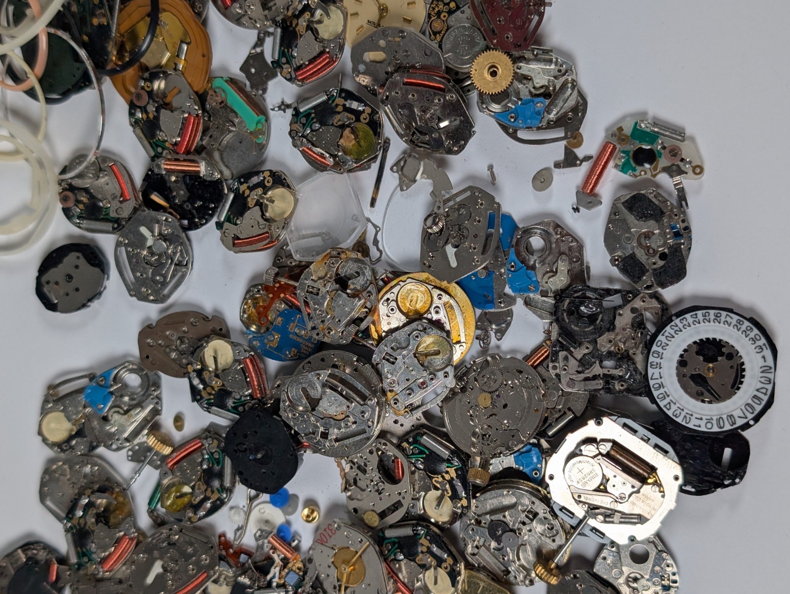 Vtg Watch Quartz Movement Parts Lot Watchmakers Estate SPARES REPAIR CRAFT