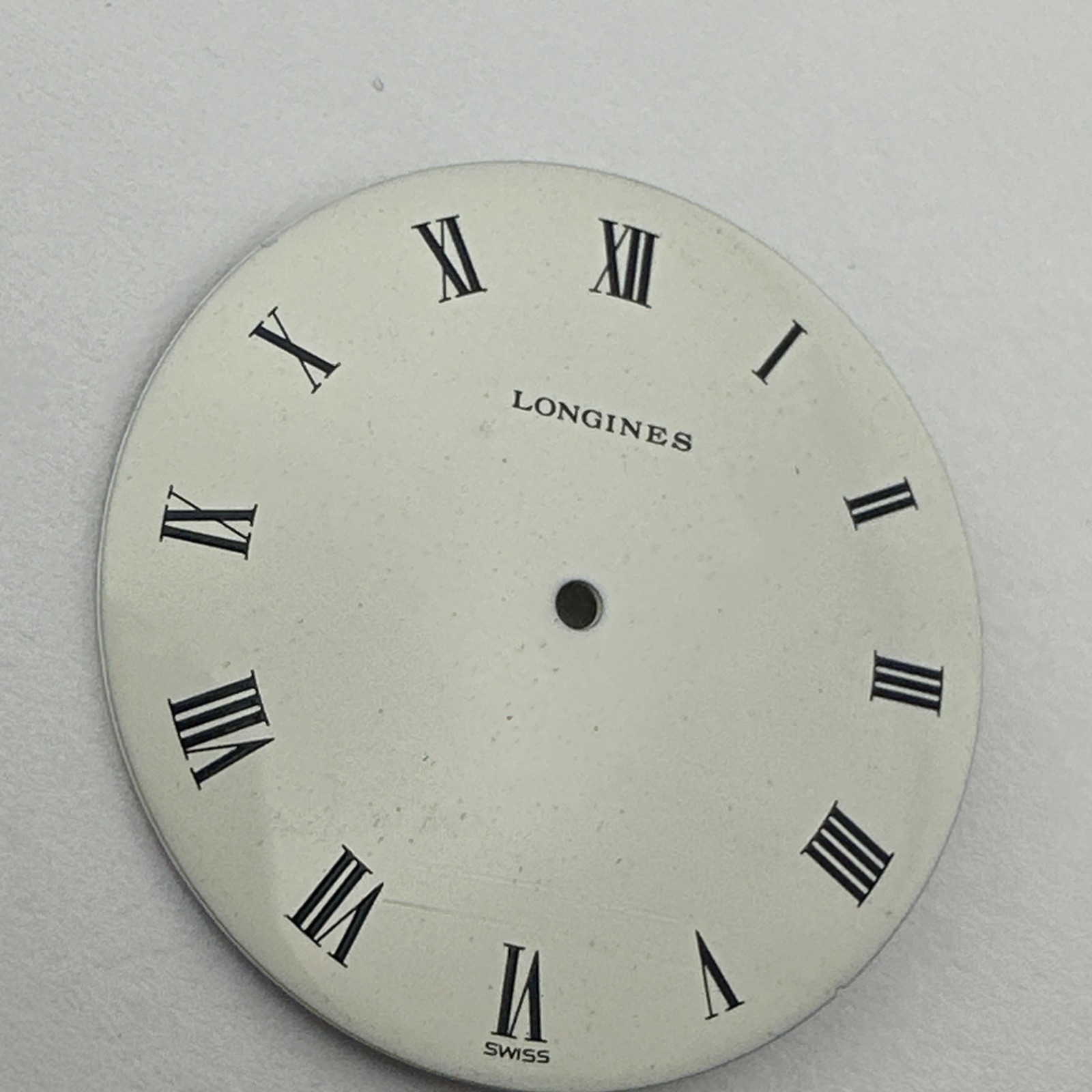 Longines Watch Dial Enamel Finish Black Painted Markers 30.4mm Dial – NOS