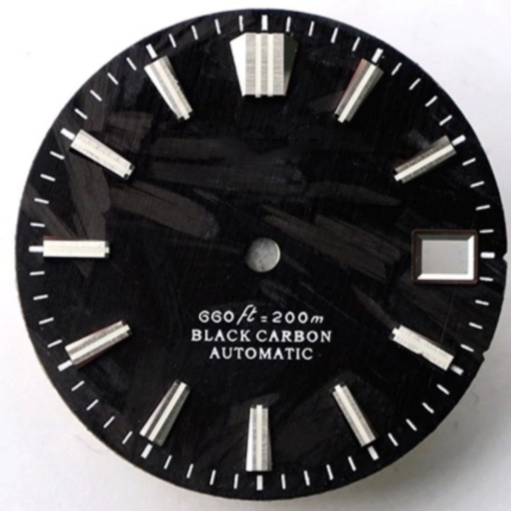 Black+grey Vein 28.5mm Modified Carbon Fiber Watch Dial for NH34 NH35