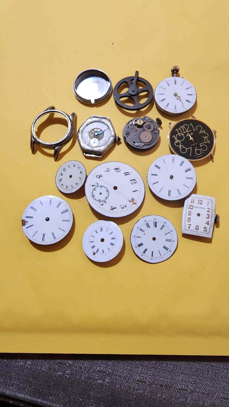 vintage watch movement lot for scrap,repurpose or parts,Waltham, Elgin etc A4