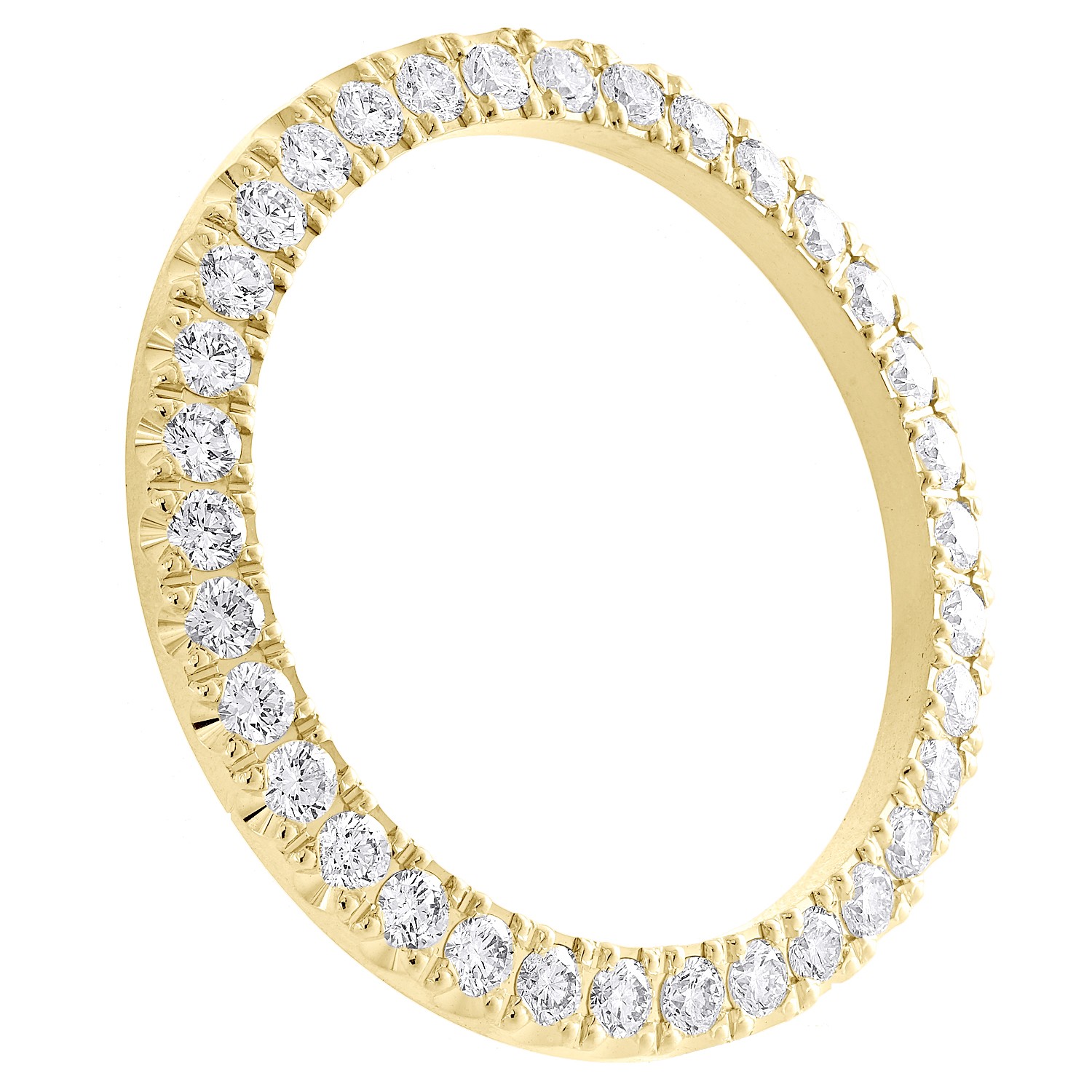 10K Yellow Gold Custom U-Cut Diamond Bezel For Rolex Day-Date 36mm Watch 3.20 CT