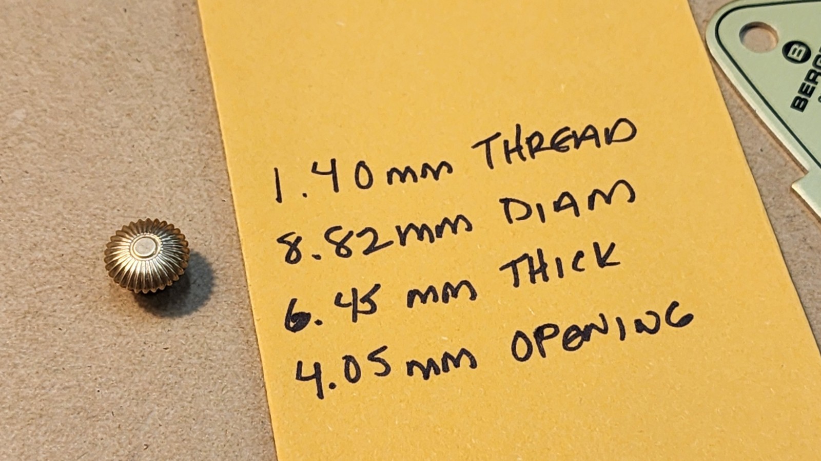 Fancy Vintage NOS Pocket Watch 1.4mm Thread Yellow Crown-8.82mm Diameter