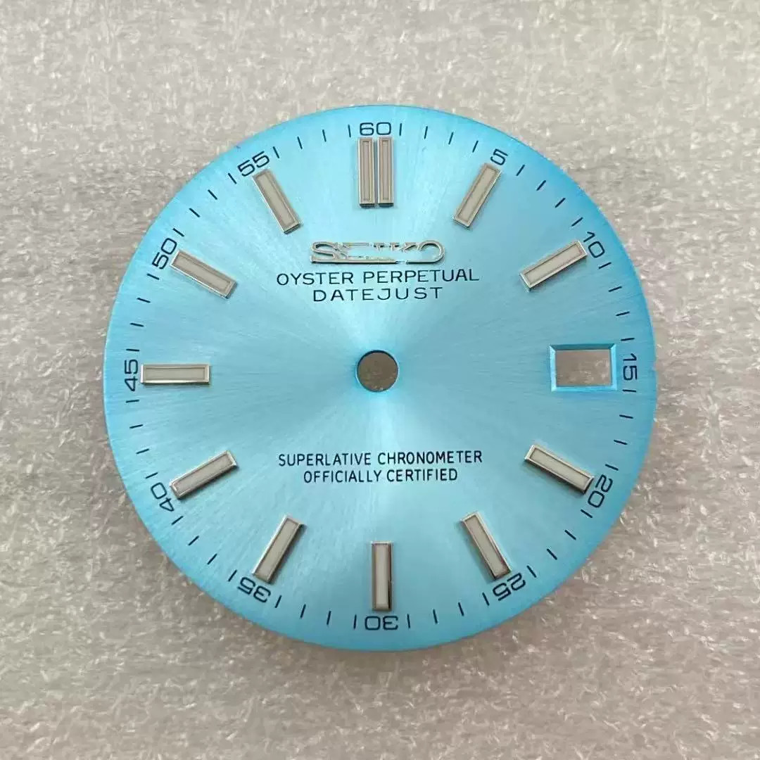 28.5mm Sun Pattern Watch Dial Blue Green Lume for Nh35 Nh36 Movement Accessories