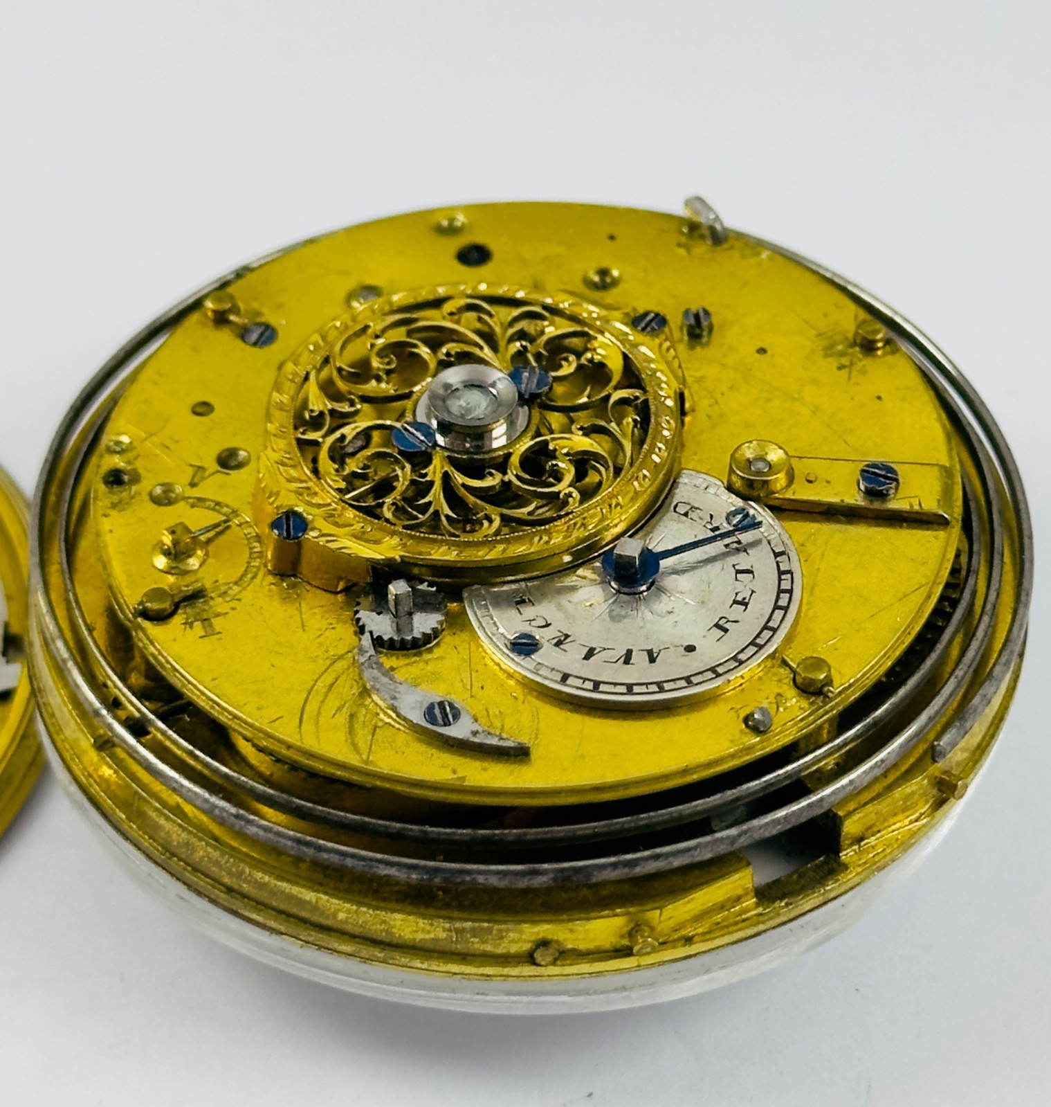 Antique Repeater Fusee Pocket watch Movement and Dial