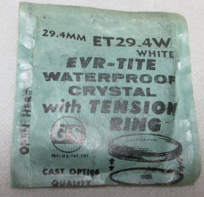 GS ROUND WATCH CRYSTAL ET29.4W WATERPROOF EVR TITE WATCH REPLACEMENT PART #402